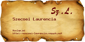 Szecsei Laurencia névjegykártya
